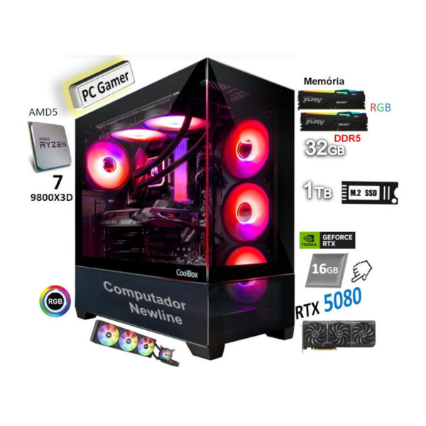 Computador newLine AMD Ryzen7_9800X3D_5080_16gb_32gb_REF_360mm Computador newLine AMD Ryzen7_9800X3D_5080_16gb_32gb_REF_360mm